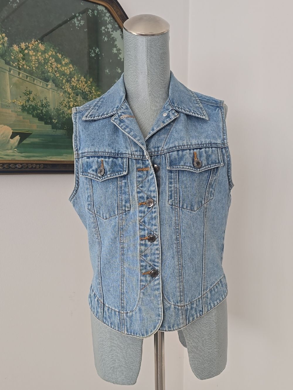 St. John's Bay | Light Wash Denim Vest